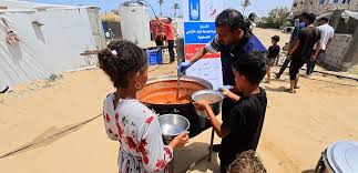 Food being distributed to children